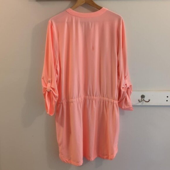 ZX Outdoor Lifestyle XXL Tangerine Womens Drawstring Waist Dress Roll Tab Sleeve - Picture 4 of 4